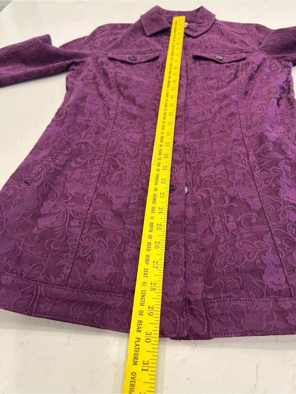 Chico's Deep Purple Textured Button-Front Jacket - Picture 8 of 8